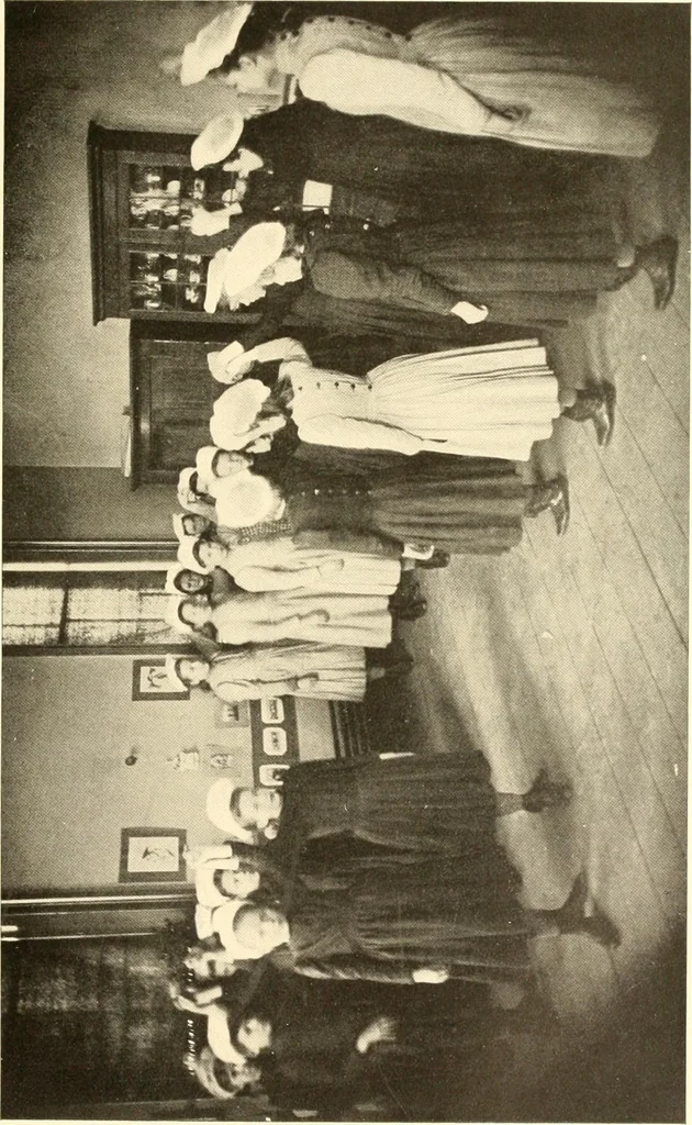 An illustration from How to teach kitchen garden; or, Object lessons in household work, including songs, plays, exercises, and games illustrating household occupations, 1901, leaf 70