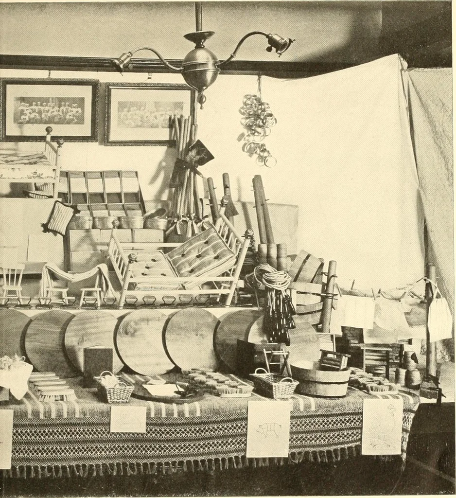 An illustration from How to teach kitchen garden; or, Object lessons in household work, including songs, plays, exercises, and games illustrating household occupations, 1901, leaf 8