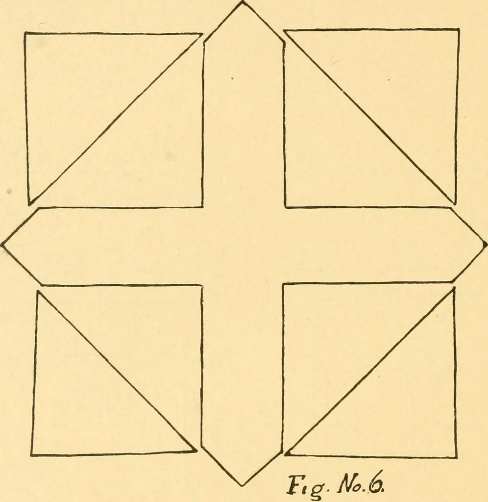 An illustration from How to teach paper-folding and cutting: a practical manual-training aid, 1892, leaf 15