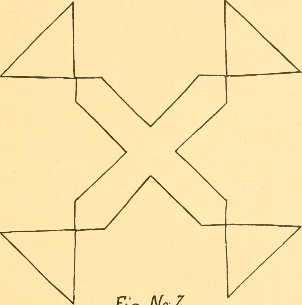 An illustration from How to teach paper-folding and cutting: a practical manual-training aid, 1892, leaf 16