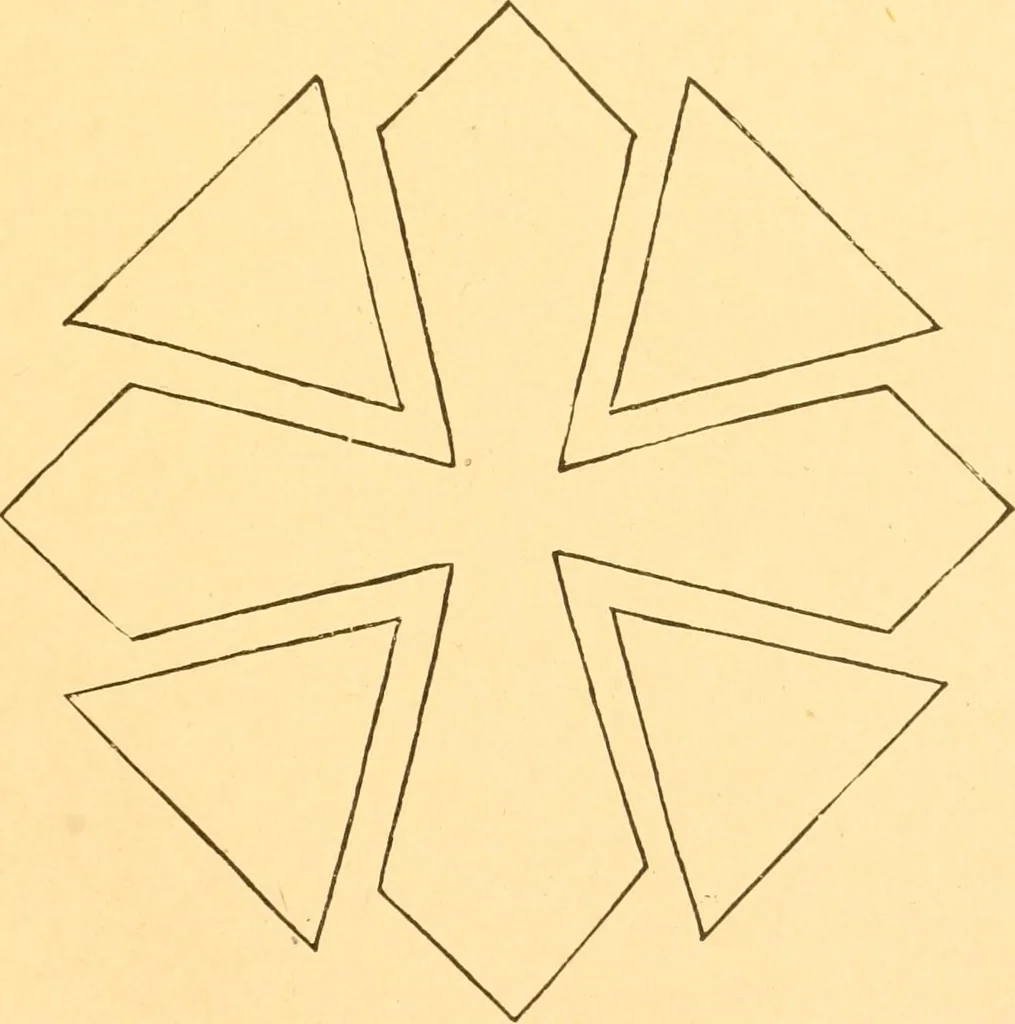 An illustration from How to teach paper-folding and cutting: a practical manual-training aid, 1892, leaf 18
