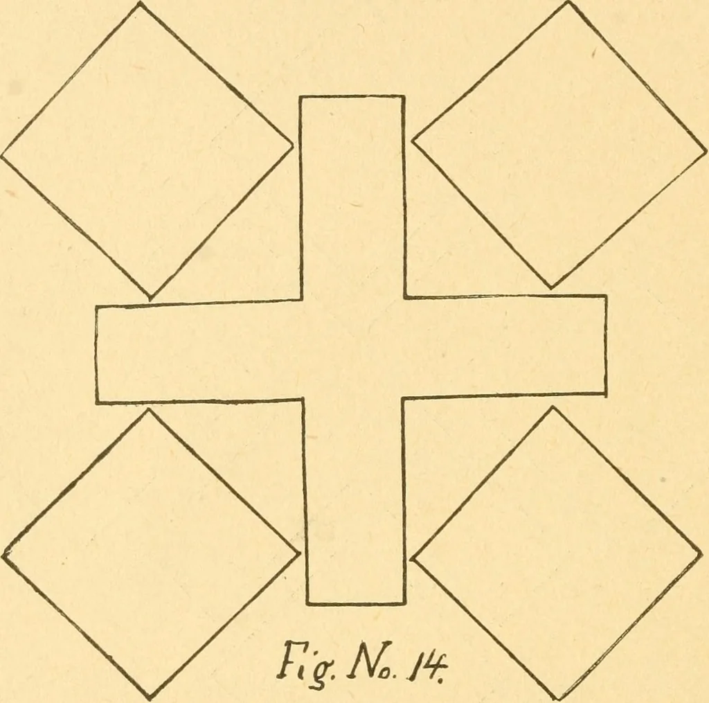 An illustration from How to teach paper-folding and cutting: a practical manual-training aid, 1892, leaf 21