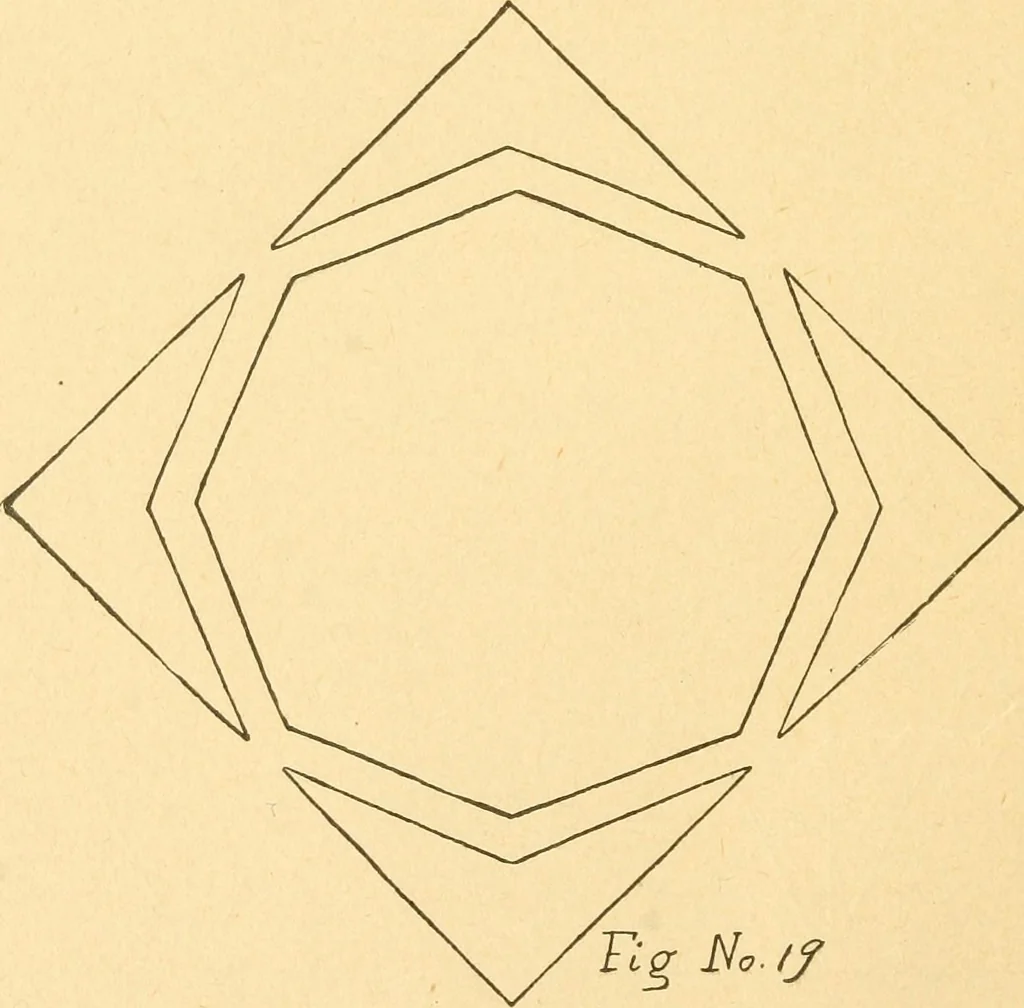 An illustration from How to teach paper-folding and cutting: a practical manual-training aid, 1892, leaf 23