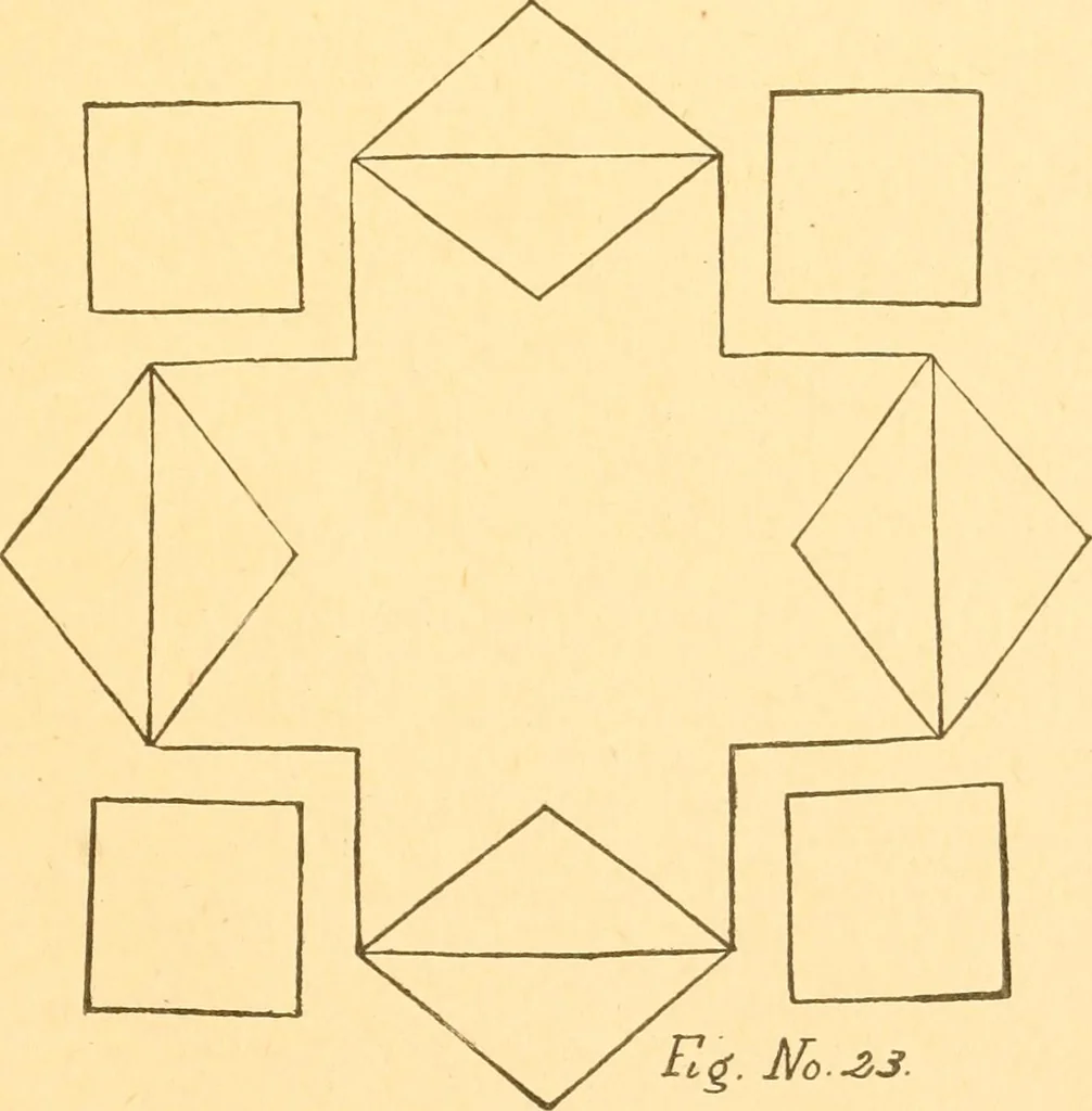 An illustration from How to teach paper-folding and cutting: a practical manual-training aid, 1892, leaf 26