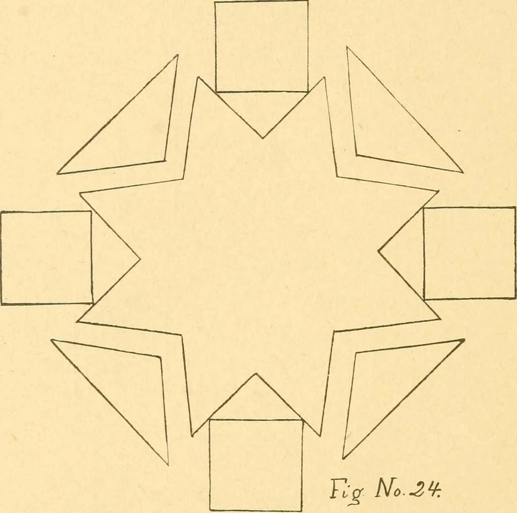An illustration from How to teach paper-folding and cutting: a practical manual-training aid, 1892, leaf 27