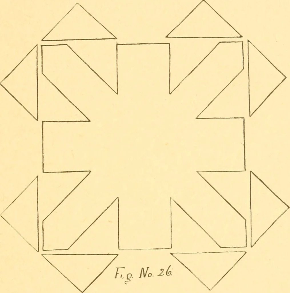 An illustration from How to teach paper-folding and cutting: a practical manual-training aid, 1892, leaf 28