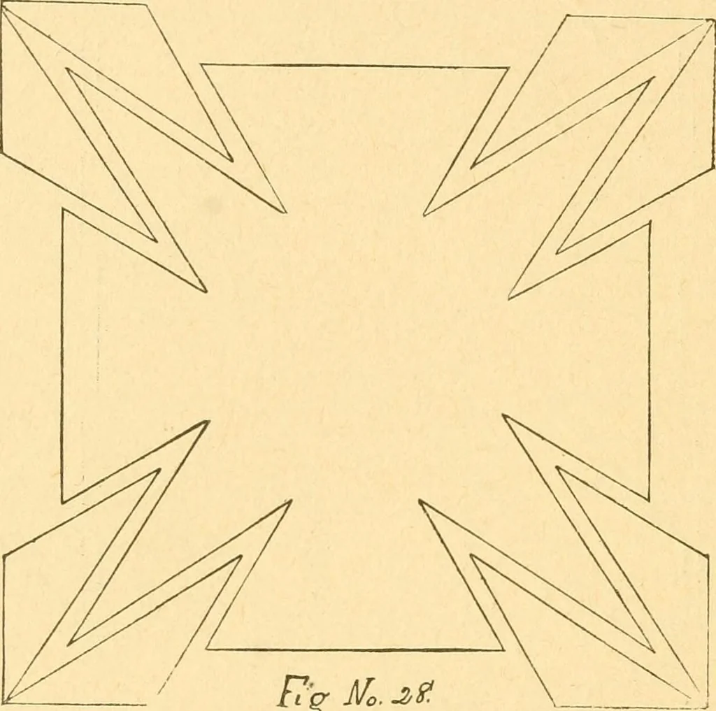 An illustration from How to teach paper-folding and cutting: a practical manual-training aid, 1892, leaf 29