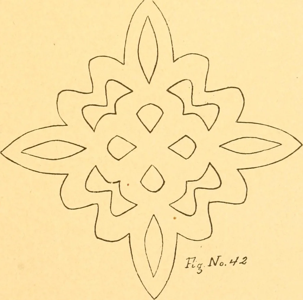 An illustration from How to teach paper-folding and cutting: a practical manual-training aid, 1892, leaf 38