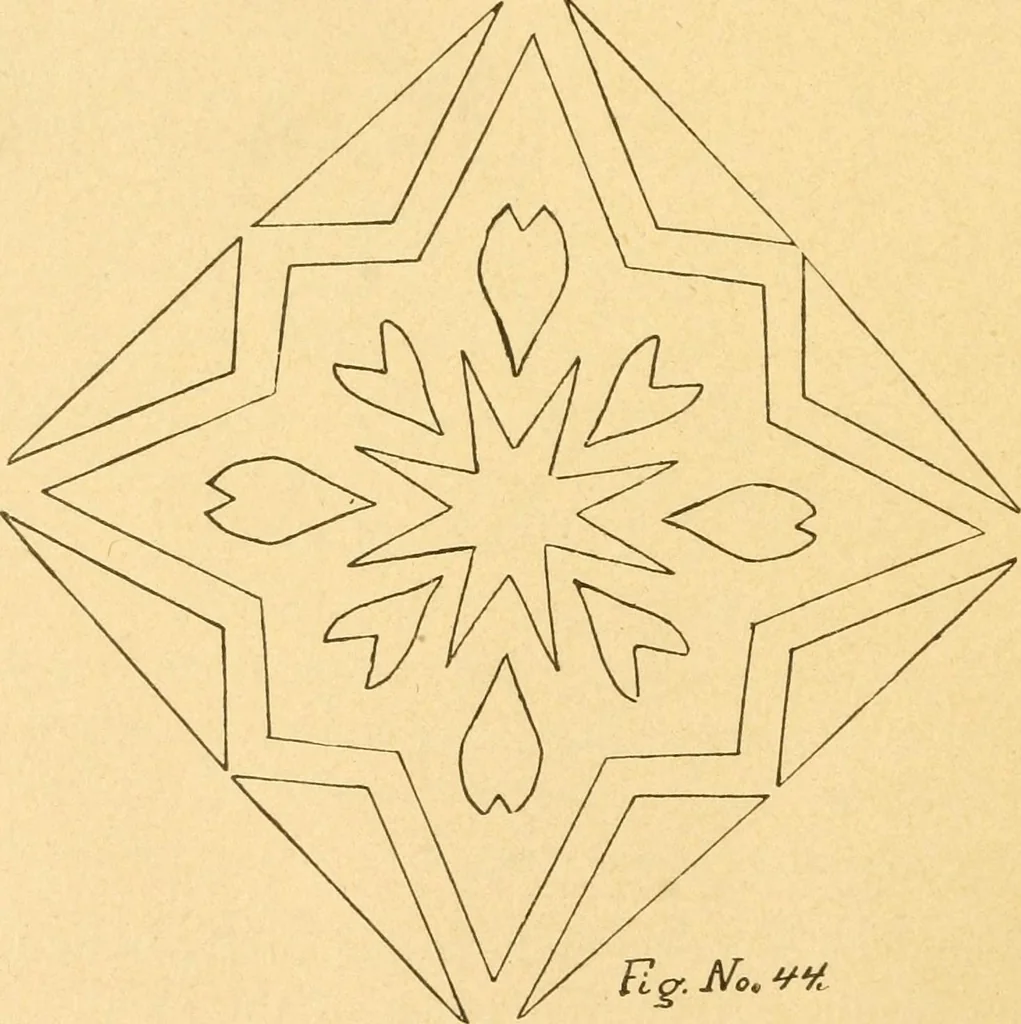 An illustration from How to teach paper-folding and cutting: a practical manual-training aid, 1892, leaf 39