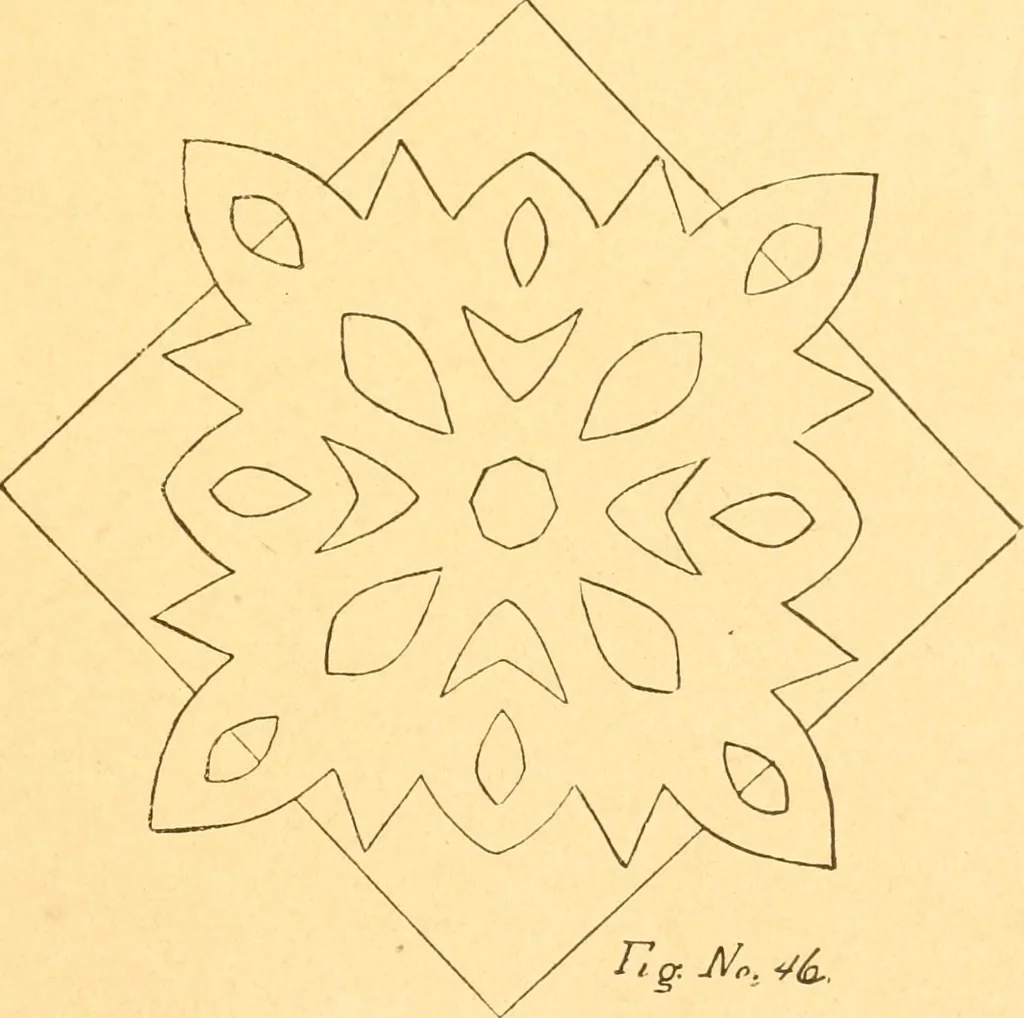 An illustration from How to teach paper-folding and cutting: a practical manual-training aid, 1892, leaf 40