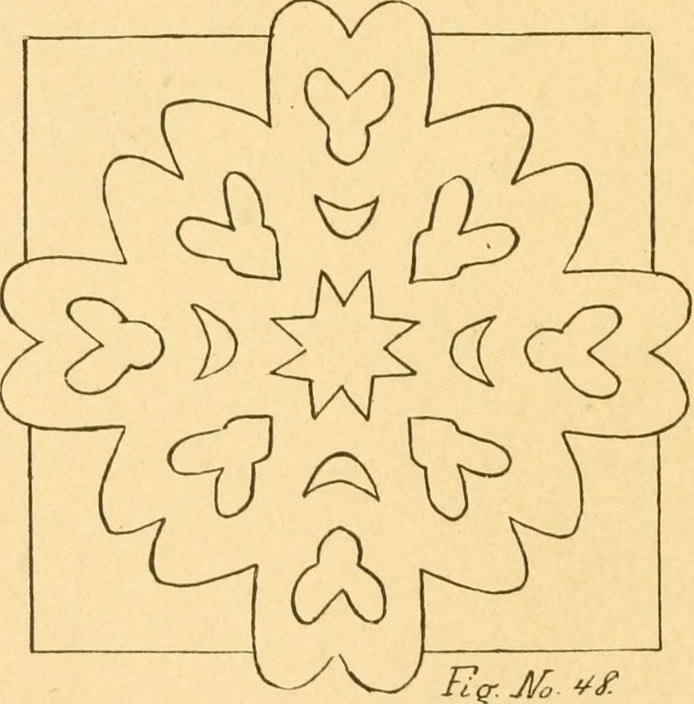 An illustration from How to teach paper-folding and cutting: a practical manual-training aid, 1892, leaf 41