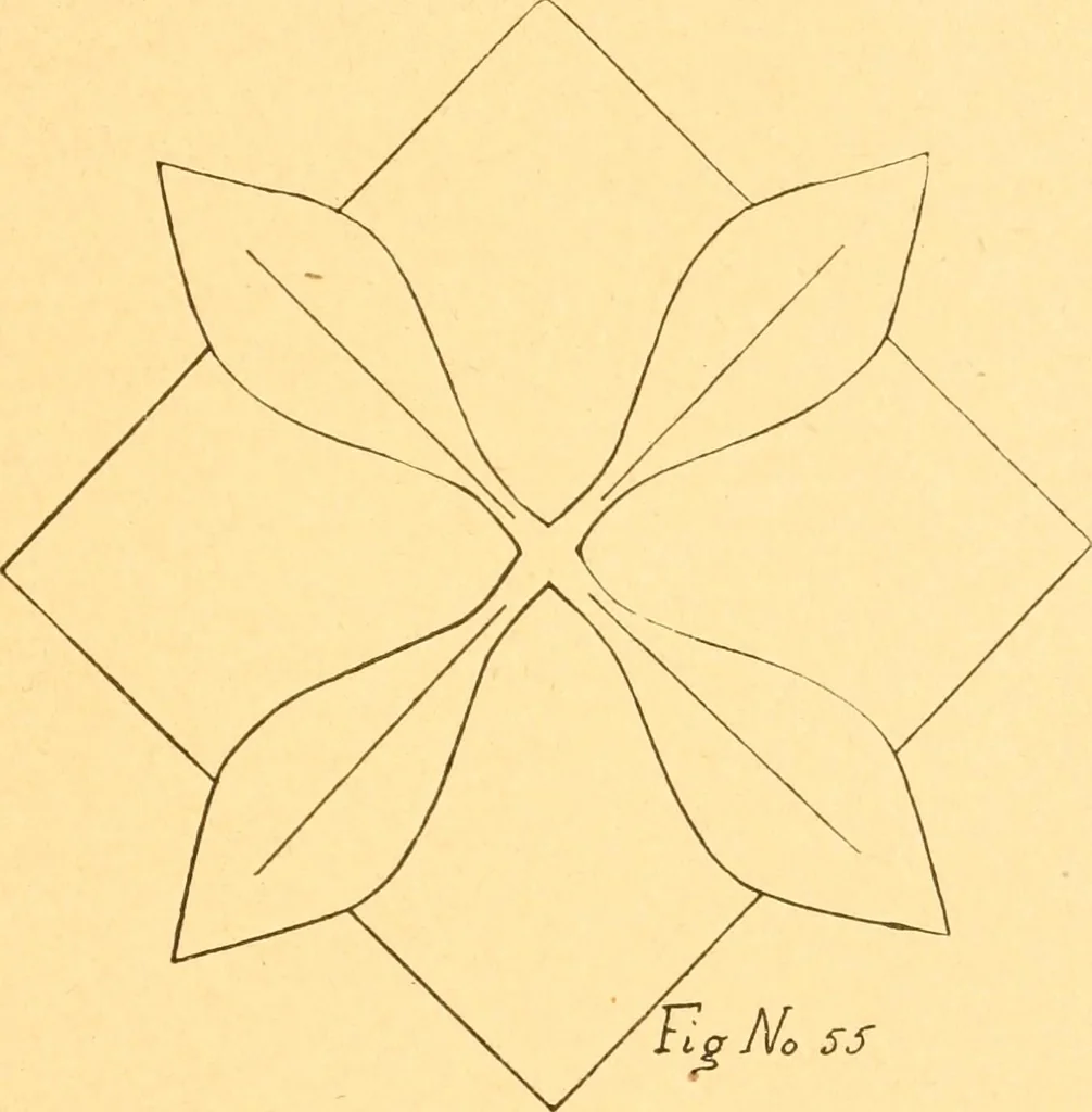 An illustration from How to teach paper-folding and cutting: a practical manual-training aid, 1892, leaf 46