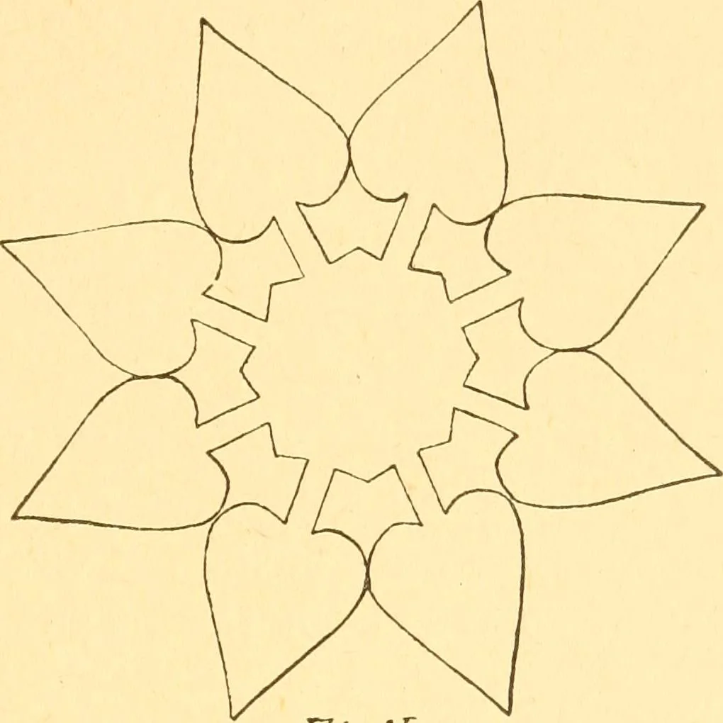 An illustration from How to teach paper-folding and cutting: a practical manual-training aid, 1892, leaf 56