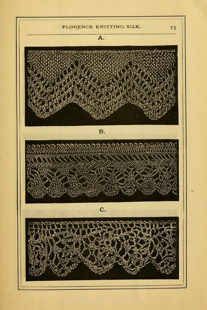 An illustration from How to use Florence knitting silk, 1880, leaf 17