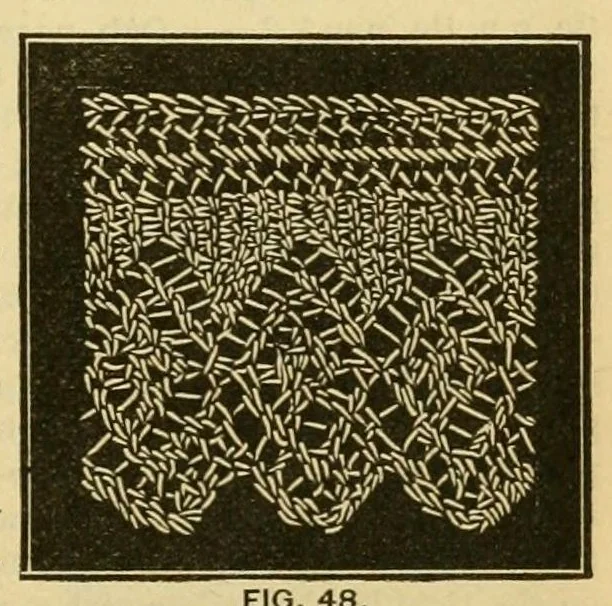 An illustration from How to use Florence knitting silk .., 1885, leaf 49
