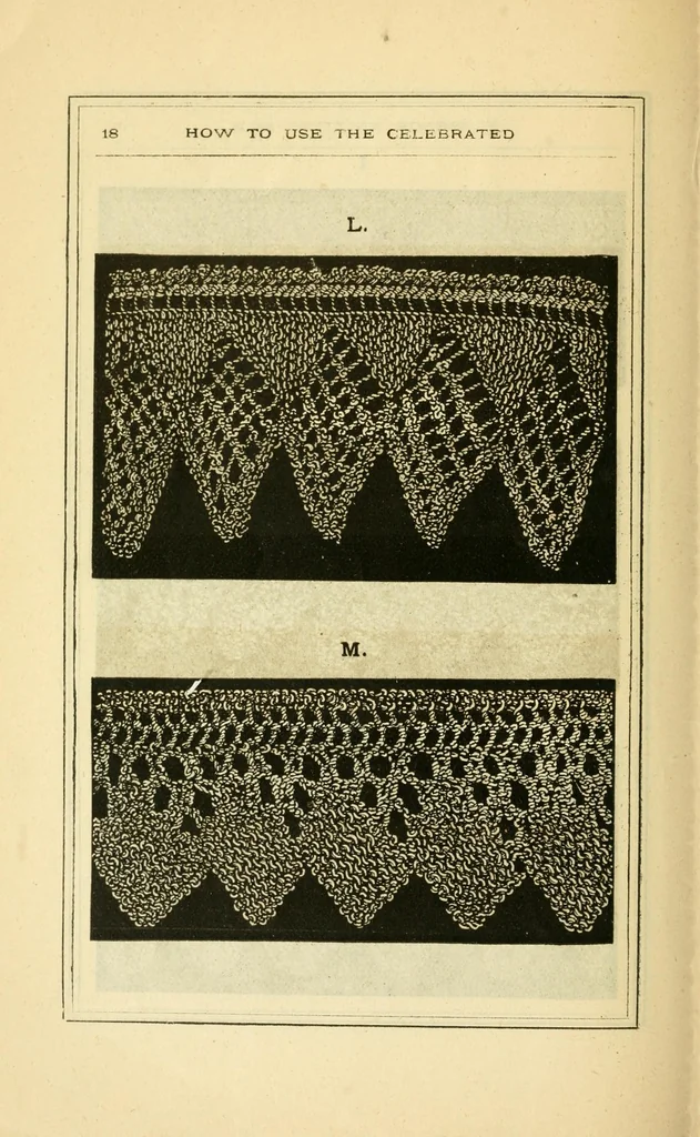 An illustration from How to use Florence knitting silk, 1880, leaf 22