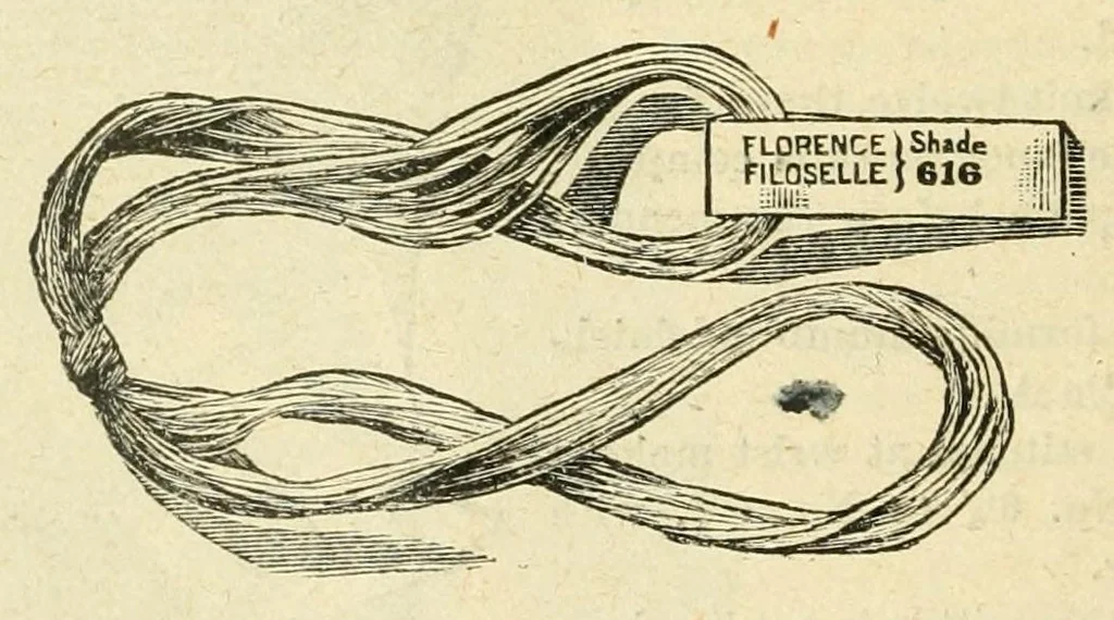 An illustration from How to use Florence knitting silk .., 1886, leaf 32