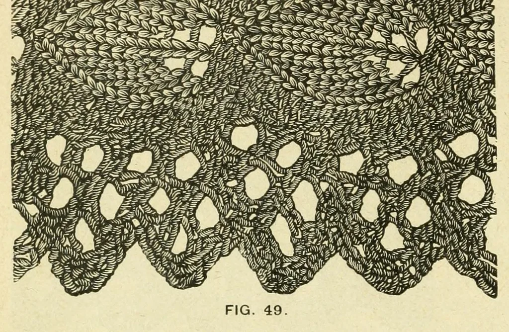 An illustration from How to use Florence knitting silk .., 1886, leaf 64