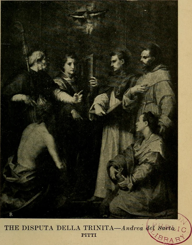 An illustration from How to visit the great picture galleries, 1911, leaf 482