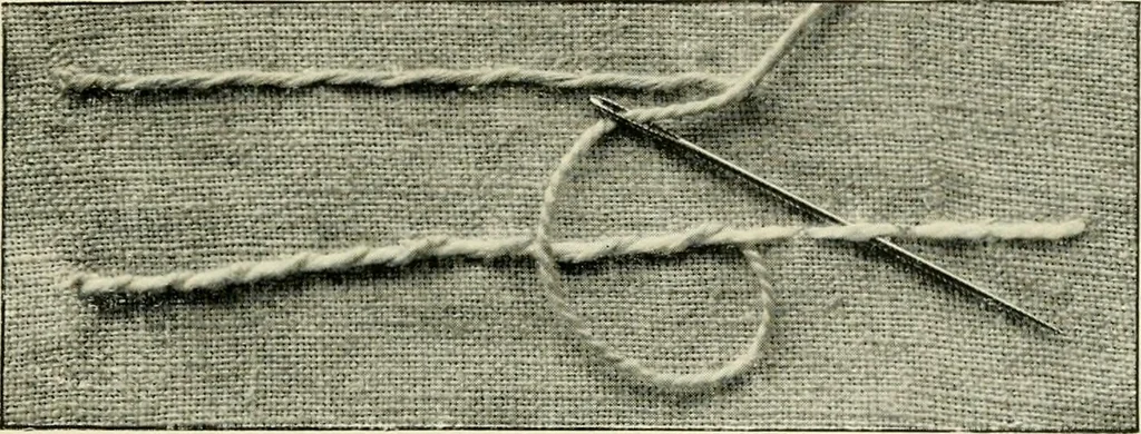 An illustration from How to work embroidery stitches; a practical method with 69 illustrations, 1909, leaf 12