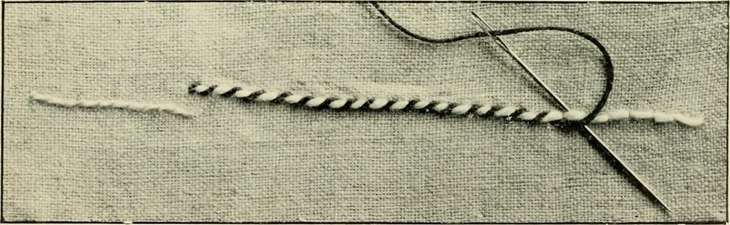An illustration from How to work embroidery stitches; a practical method with 69 illustrations, 1909, leaf 12