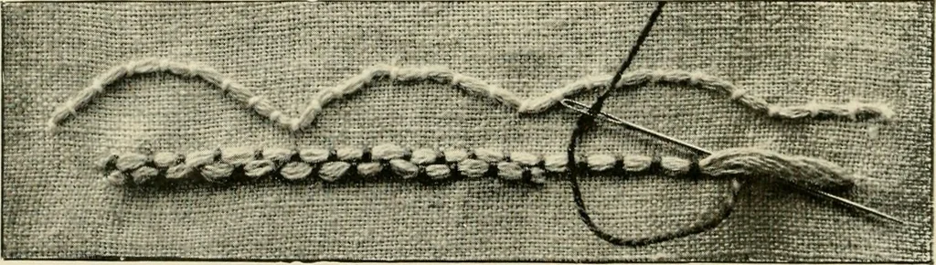An illustration from How to work embroidery stitches; a practical method with 69 illustrations, 1909, leaf 13