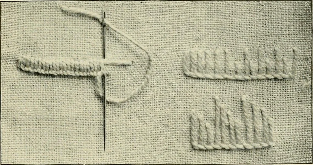An illustration from How to work embroidery stitches; a practical method with 69 illustrations, 1909, leaf 14