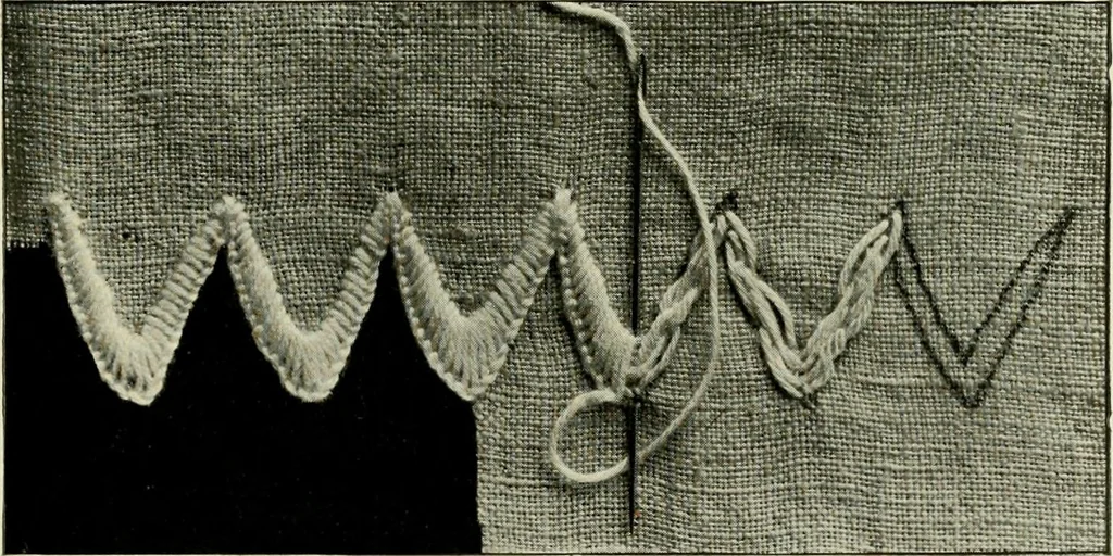 An illustration from How to work embroidery stitches; a practical method with 69 illustrations, 1909, leaf 26