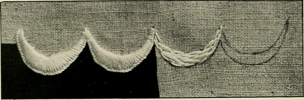 An illustration from How to work embroidery stitches; a practical method with 69 illustrations, 1909, leaf 27