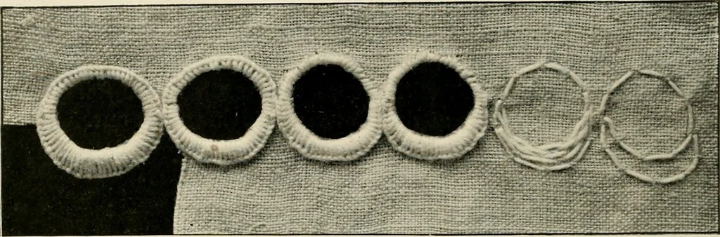 An illustration from How to work embroidery stitches; a practical method with 69 illustrations, 1909, leaf 33
