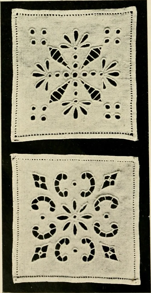 An illustration from How to work embroidery stitches; a practical method with 69 illustrations, 1909, leaf 35