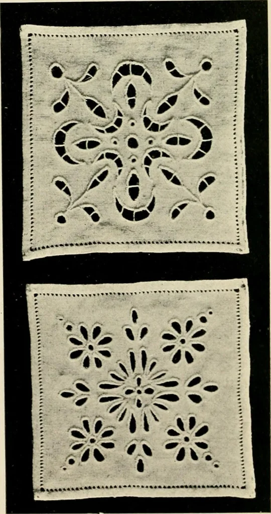 An illustration from How to work embroidery stitches; a practical method with 69 illustrations, 1909, leaf 35