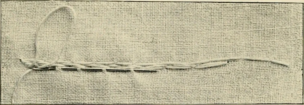 An illustration from How to work embroidery stitches; a practical method with 69 illustrations, 1909, leaf 9
