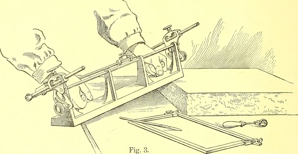 An illustration from How to work it; a manual for the use of the Ben Day rapid shading mediums and its registry attachments, 1913, leaf 13