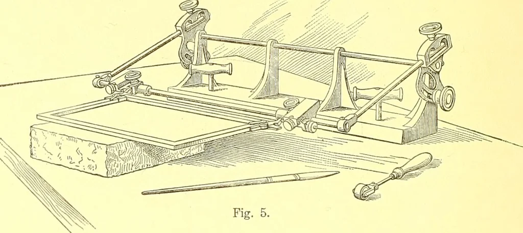 An illustration from How to work it; a manual for the use of the Ben Day rapid shading mediums and its registry attachments, 1913, leaf 15