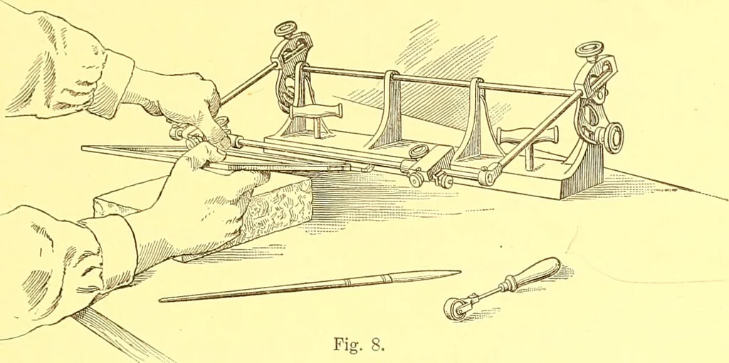 An illustration from How to work it; a manual for the use of the Ben Day rapid shading mediums and its registry attachments, 1913, leaf 20