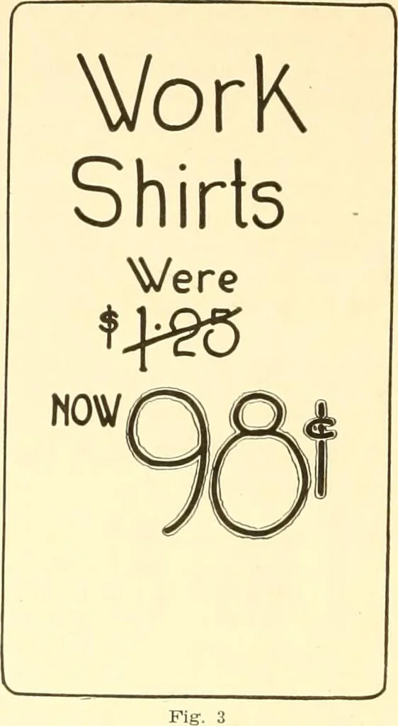 An illustration from How to write show cards, 1921, leaf 15