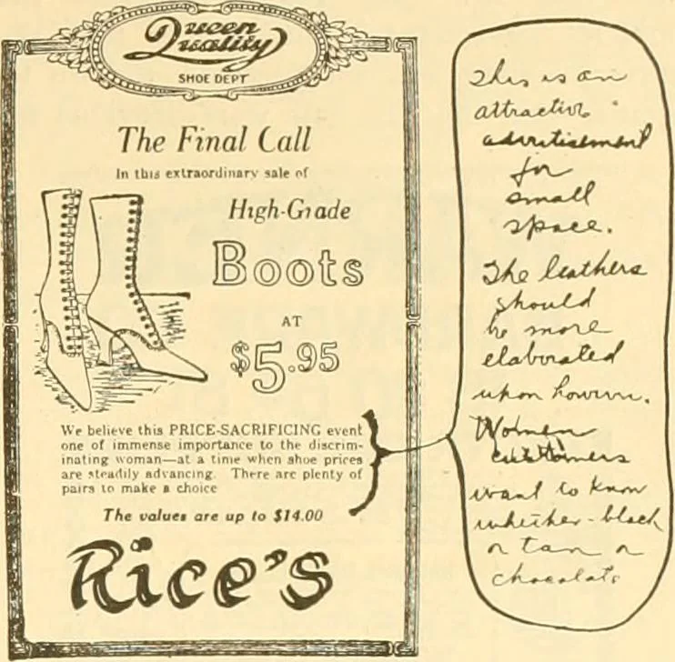 An illustration from How to write show cards, 1921, leaf 38