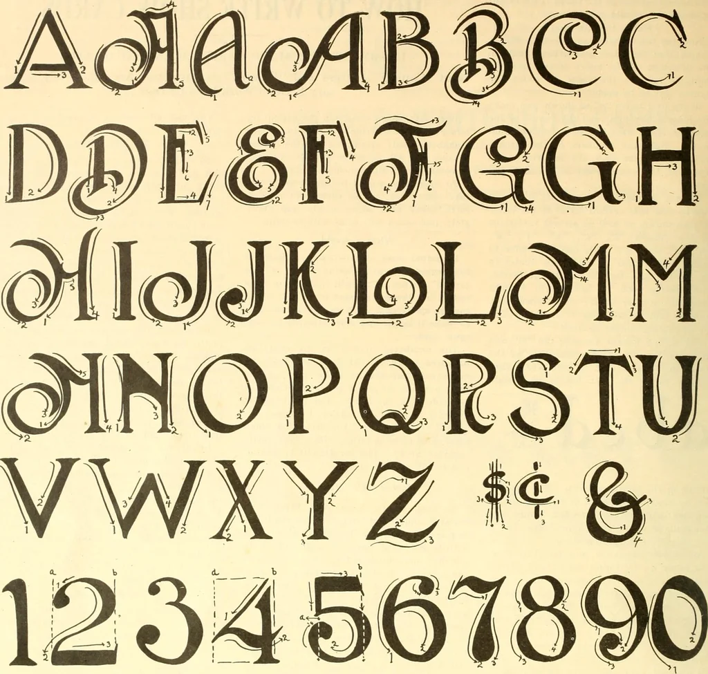 An illustration from How to write show cards, 1921, leaf 9