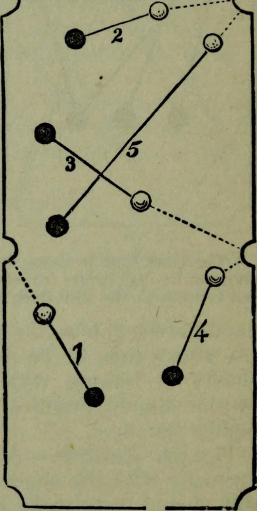 An illustration from Hoyle's games : containing all the modern methods of playing the latest and most fashionable games, 1875, leaf 207