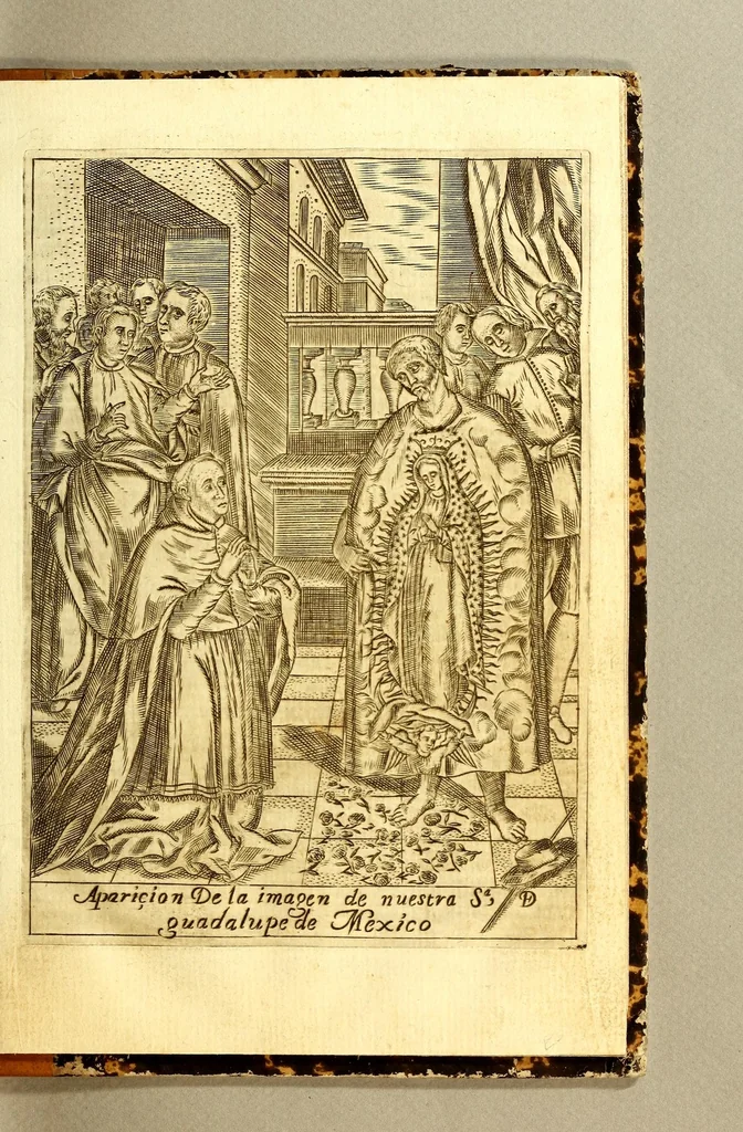 An illustration from Huei tlamahuiçoltica omonexiti in ilhuicac tlatóca Çihuapilli Santa Maria Totlaçònantzin Guadalupe in nican huei altepenahuac Mexico itocayocan tepeyacac, 1649, leaf 11