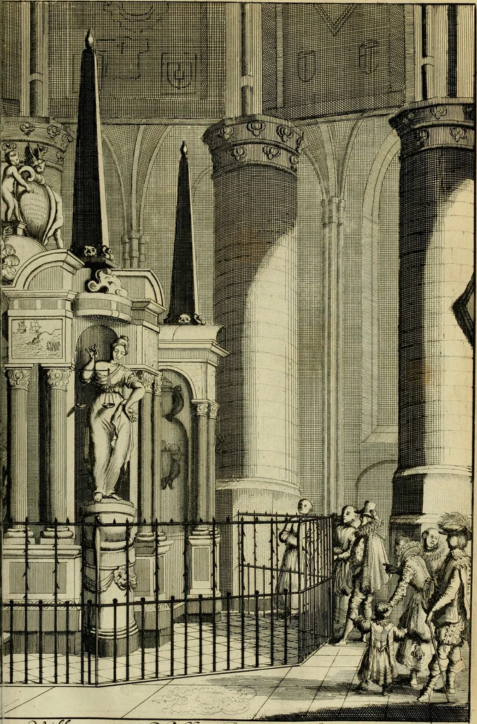 An illustration from Hugo de Groots Nederlandtsche jaerboeken en historien : sedert het jaer MDLV tot het jaer MDCIX : met De belegering der stadt Grol en den aenkleven des jaers MDCXXVII, als ook Het tractaet van de Batavische nu Hollandtsche Republyk, en De vrye zeevaert : met aenteeckeningen, voorts met het leven des schrijvers, twee volkomen registers, en veele koopere platen verciert, 1681, leaf 194