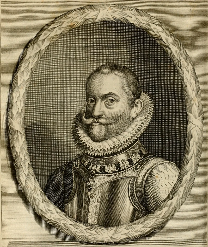 An illustration from Hugo de Groots Nederlandtsche jaerboeken en historien : sedert het jaer MDLV tot het jaer MDCIX : met De belegering der stadt Grol en den aenkleven des jaers MDCXXVII, als ook Het tractaet van de Batavische nu Hollandtsche Republyk, en De vrye zeevaert : met aenteeckeningen, voorts met het leven des schrijvers, twee volkomen registers, en veele koopere platen verciert, 1681, leaf 329