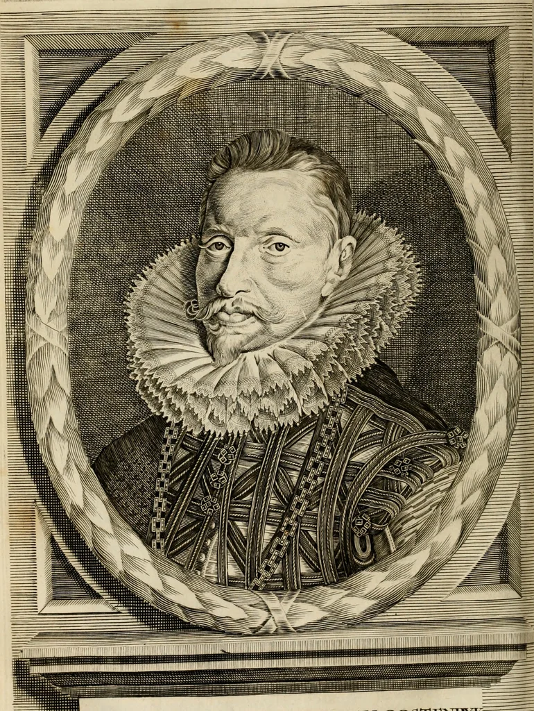 An illustration from Hugo de Groots Nederlandtsche jaerboeken en historien : sedert het jaer MDLV tot het jaer MDCIX : met De belegering der stadt Grol en den aenkleven des jaers MDCXXVII, als ook Het tractaet van de Batavische nu Hollandtsche Republyk, en De vrye zeevaert : met aenteeckeningen, voorts met het leven des schrijvers, twee volkomen registers, en veele koopere platen verciert, 1681, leaf 569