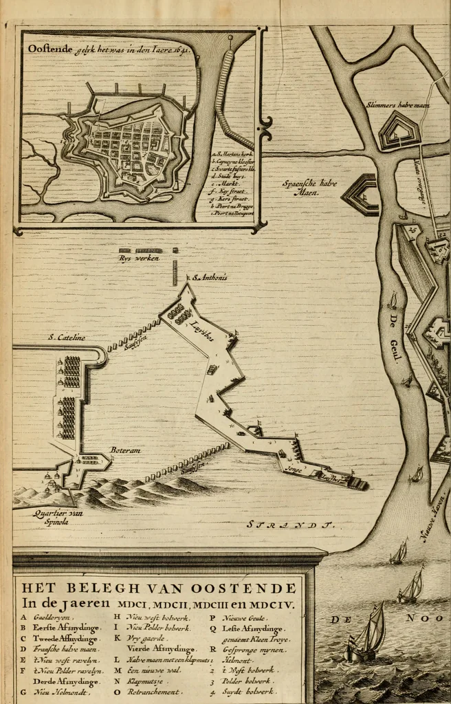 An illustration from Hugo de Groots Nederlandtsche jaerboeken en historien : sedert het jaer MDLV tot het jaer MDCIX : met De belegering der stadt Grol en den aenkleven des jaers MDCXXVII, als ook Het tractaet van de Batavische nu Hollandtsche Republyk, en De vrye zeevaert : met aenteeckeningen, voorts met het leven des schrijvers, twee volkomen registers, en veele koopere platen verciert, 1681, leaf 651