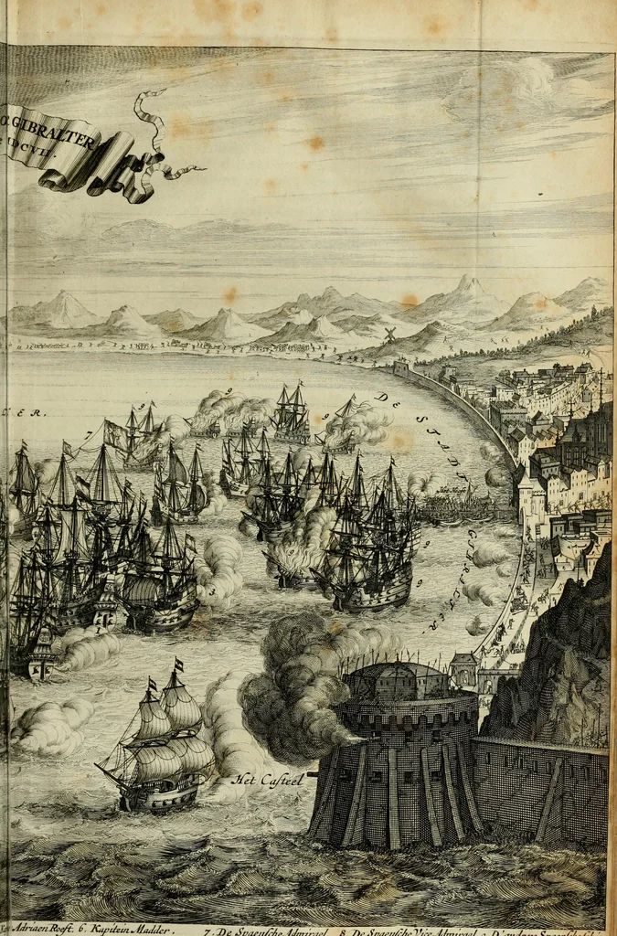 An illustration from Hugo de Groots Nederlandtsche jaerboeken en historien : sedert het jaer MDLV tot het jaer MDCIX : met De belegering der stadt Grol en den aenkleven des jaers MDCXXVII, als ook Het tractaet van de Batavische nu Hollandtsche Republyk, en De vrye zeevaert : met aenteeckeningen, voorts met het leven des schrijvers, twee volkomen registers, en veele koopere platen verciert, 1681, leaf 720