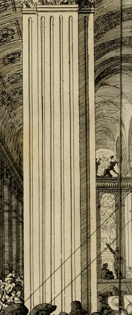 An illustration from Hugo de Groots Nederlandtsche jaerboeken en historien : sedert het jaer MDLV tot het jaer MDCIX : met De belegering der stadt Grol en den aenkleven des jaers MDCXXVII, als ook Het tractaet van de Batavische nu Hollandtsche Republyk, en De vrye zeevaert : met aenteeckeningen, voorts met het leven des schrijvers, twee volkomen registers, en veele koopere platen verciert, 1681, leaf 77