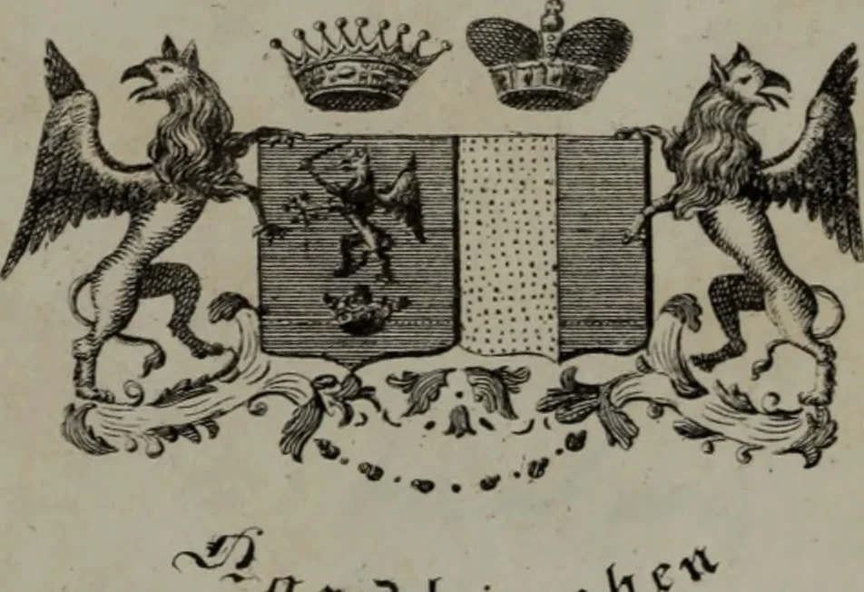 An illustration from Hugonis Grotii De iure belli ac pacis libri tres : in quibus jus naturae, gentium, item juris publici praecipua explicantur, 1632, leaf 1