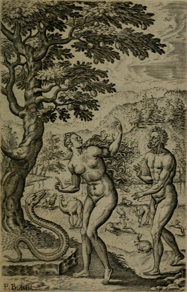 An illustration from Humanae salutis monumenta, 1581, leaf 10