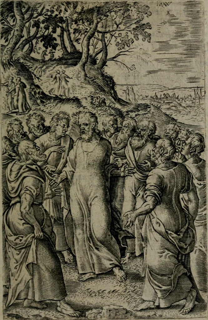 An illustration from Humanae salutis monumenta, 1581, leaf 100